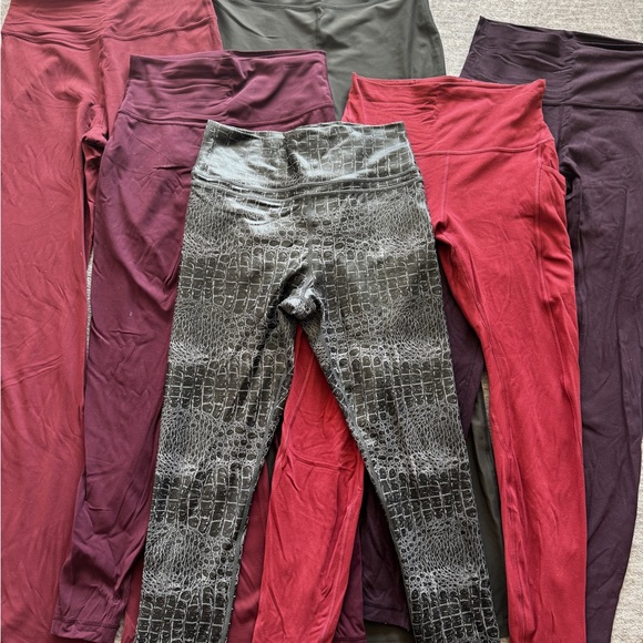 lululemon athletica Pants - lululemon athletica Women's Leggings - Red, Purple, Gray